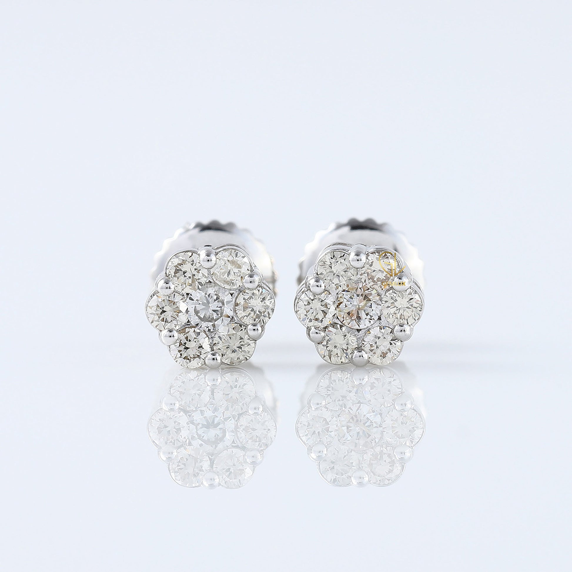 Round Cut Moissanite Diamond Stud Earrings