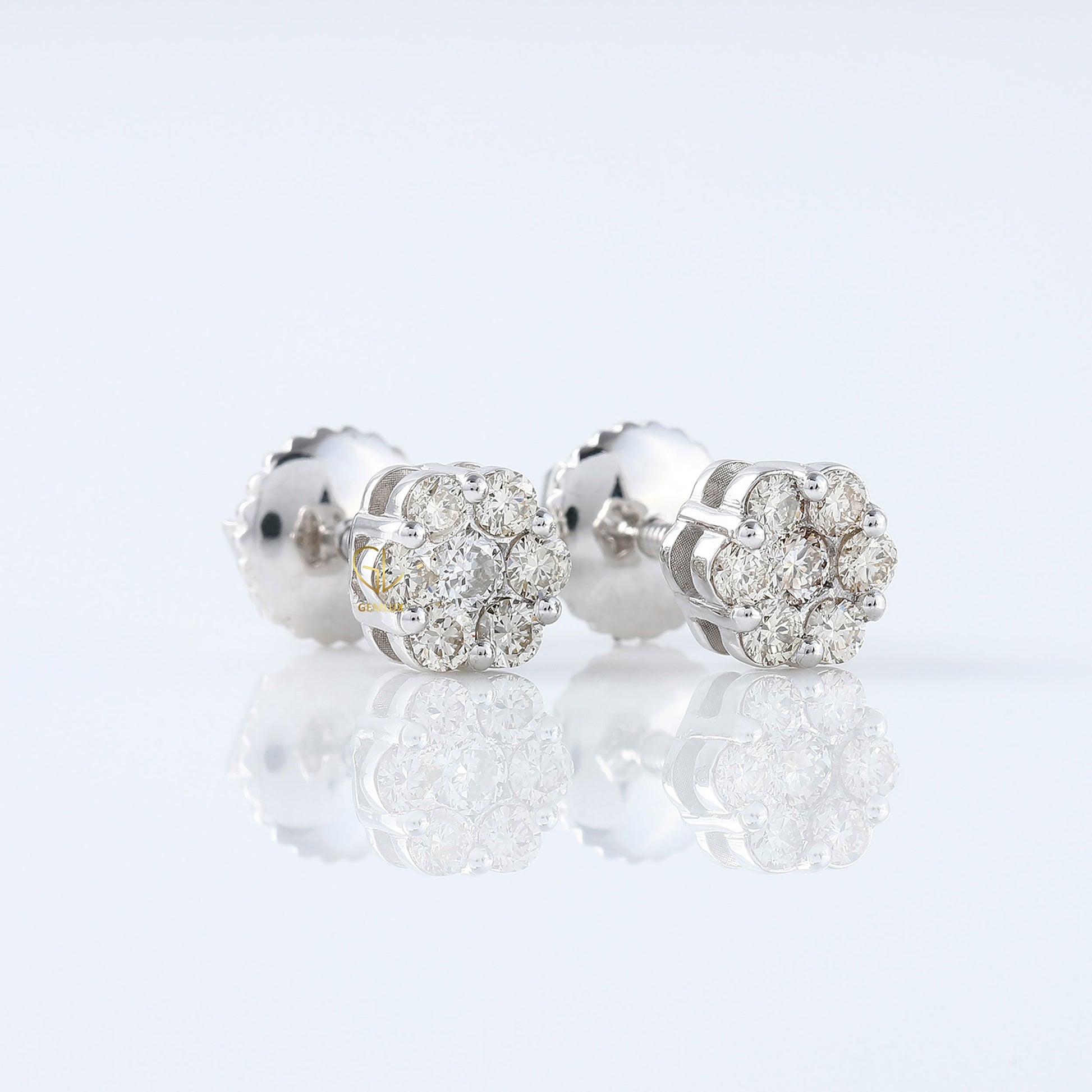 Round Cut Moissanite Diamond Stud Earrings