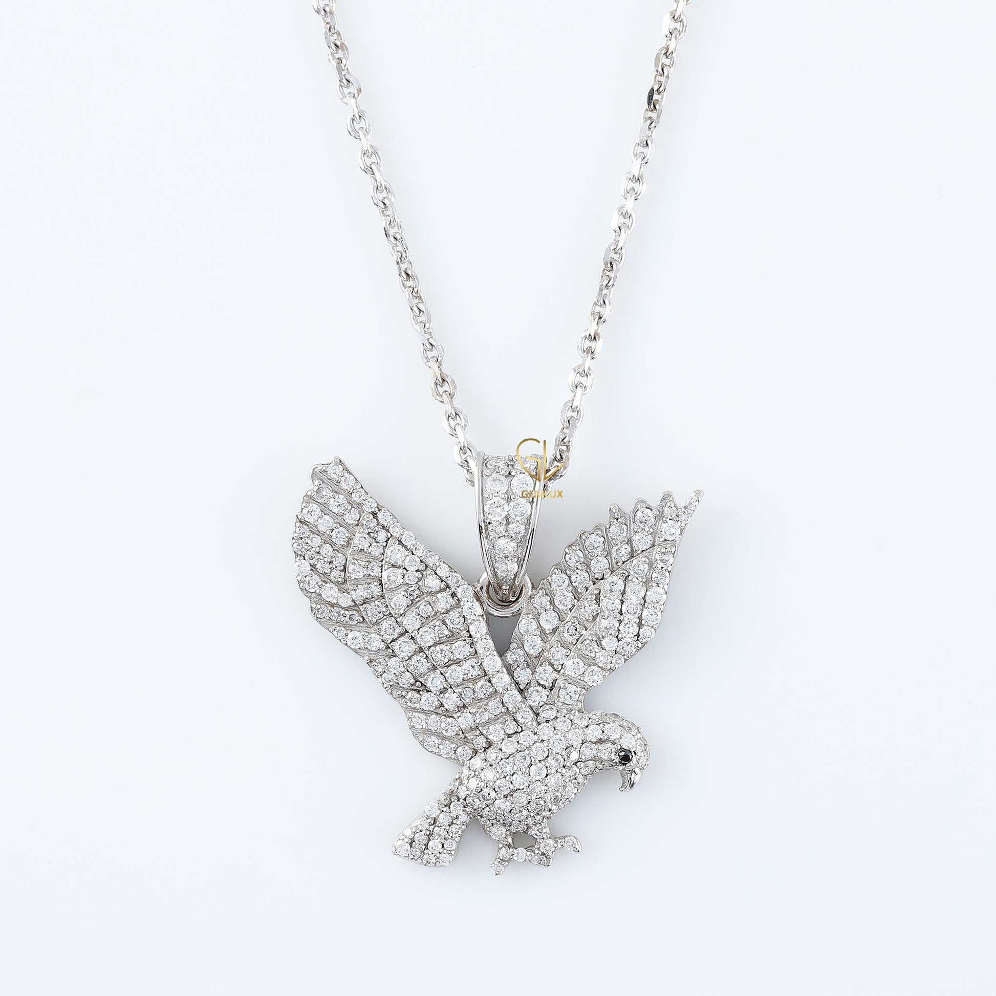 Moissanite Diamond Swift Bird Swallow Flying Bird Pendant