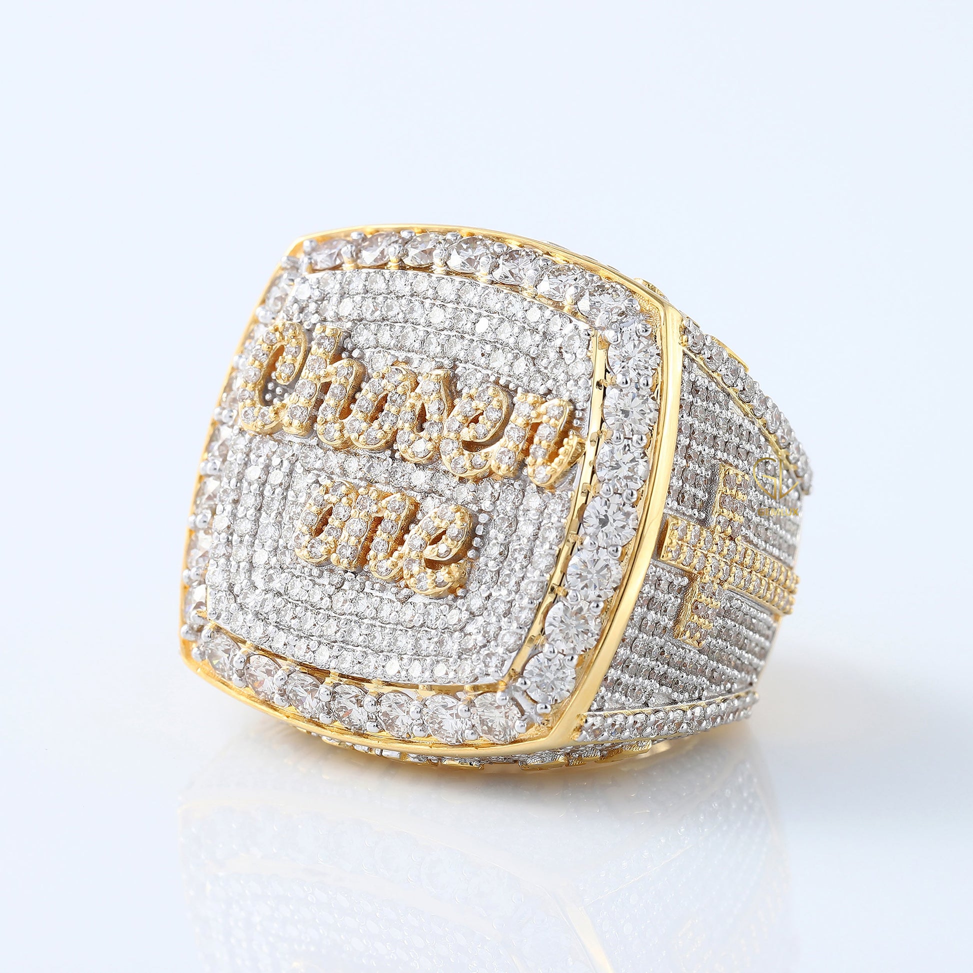 Customized Iced Out Lab Grown Diamond Letter Hip Hop Ring 