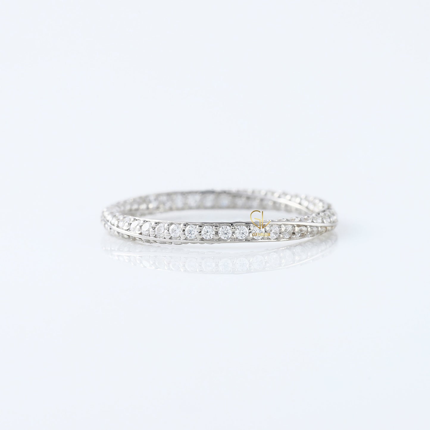 Art Deco Moissanite Diamond Eternity Wedding Band For Her