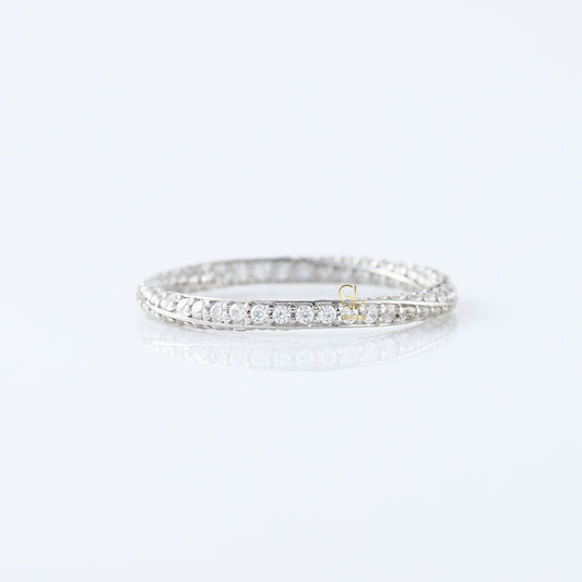 Art Deco Moissanite Diamond Eternity Wedding Band For Her