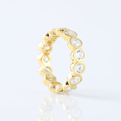 Oval Cut Lab Grown Diamond Bezel Set Eternity Wedding Band
