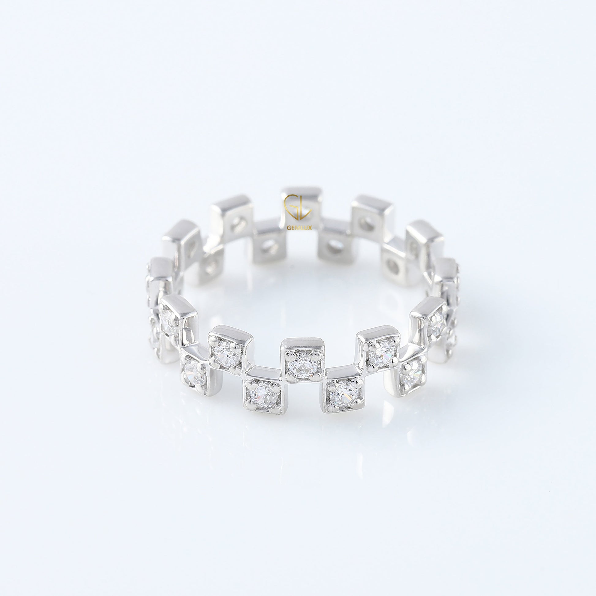 Art Deco Round Cut Lab Grown Diamond Eternity Wedding Band For Her