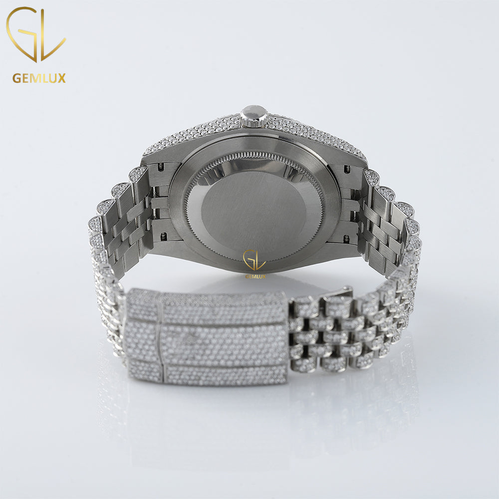 Icy VVS Moissanite Diamond Arabic Dial Datejust Hiphop Wrist Watch