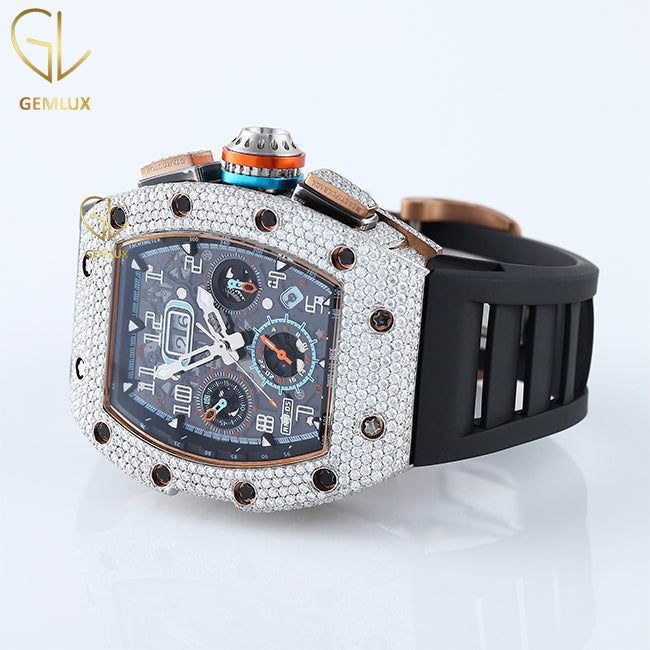 Luxury Wear Moissanite Diamond Chronograph Hip Hop Watch