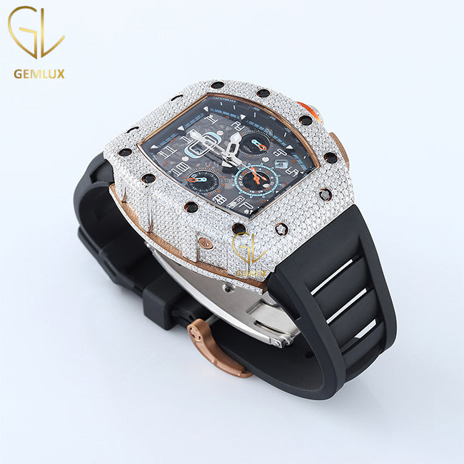 Luxury Wear Moissanite Diamond Chronograph Hip Hop Watch