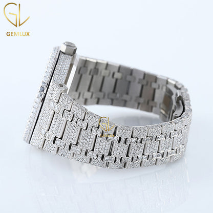 Iced Out Blue Dial Moissanite Diamond Hip Hop Watch