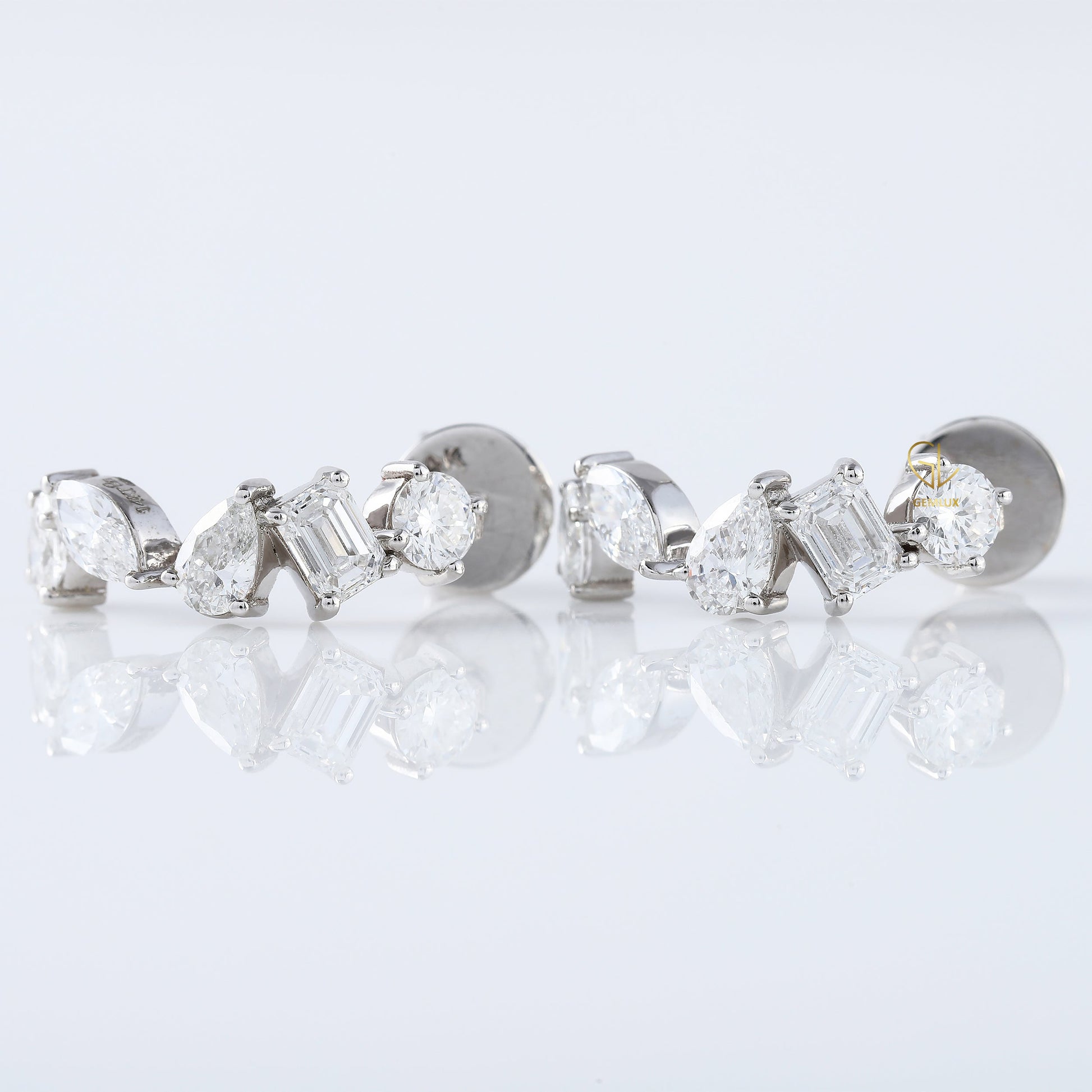 Fancy Cut Lab Grown Diamond Stud Earrings For Her