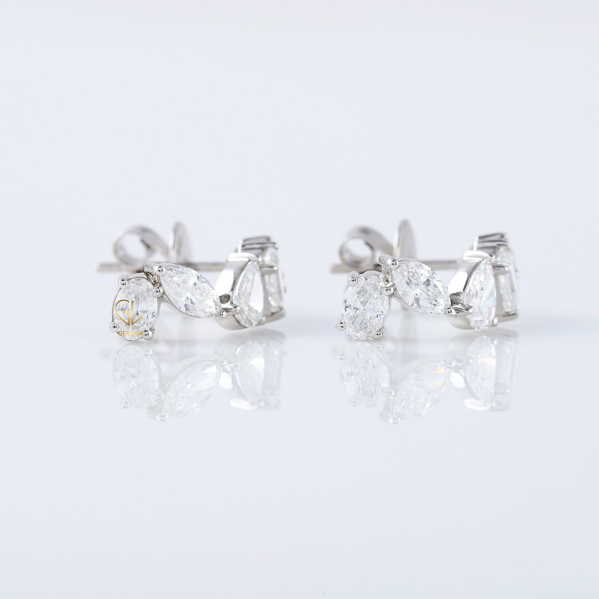 Fancy Cut Lab Grown Diamond Stud Earrings For Her