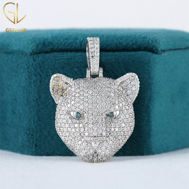 Green Eye Iced Out Panther Diamond HipHop Pendant