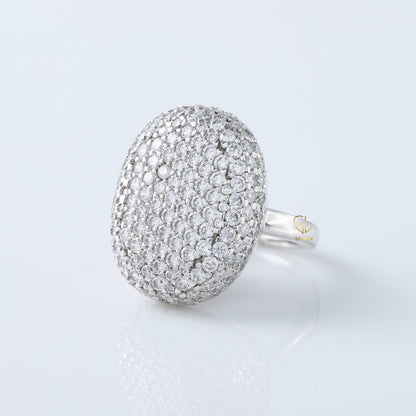 Round Cut Moissanite Bella's Cluster Engagement Ring