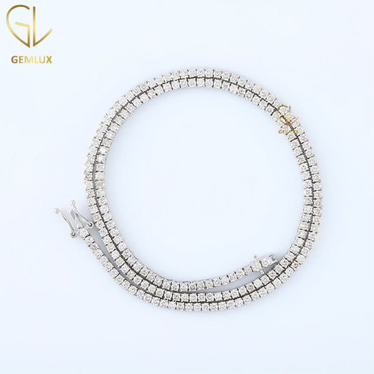 925 Silver Moissanite Diamond Tennis Chain