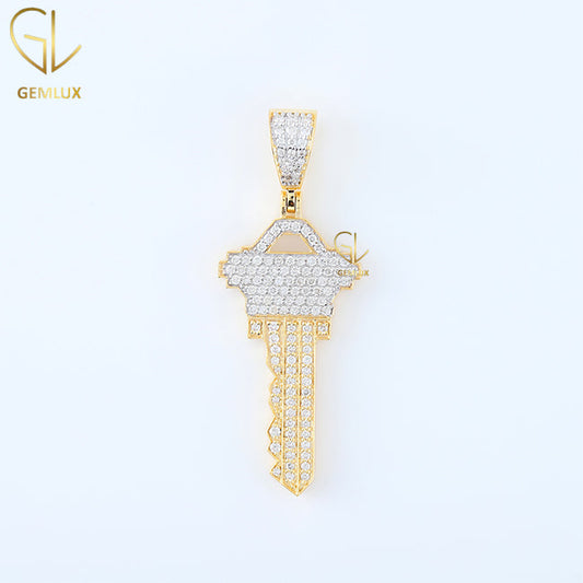 Bling Bling Moissanite Key Pendant For Men