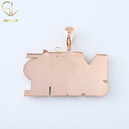 Iced Out Moissanite Letter With Gun Hiphop Pendant