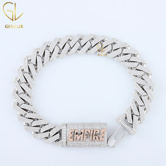 Iced Out Pass Diamond Moissanite Cuban Link Bracelet