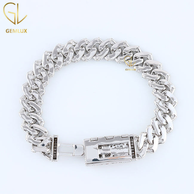 Iced Out Pass Diamond Moissanite Cuban Link Bracelet