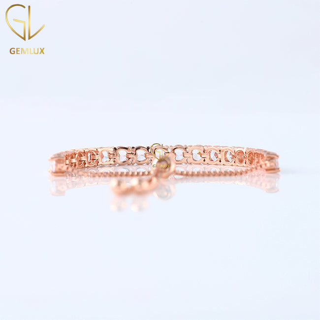 Certified Round Cut Lab Grown Diamond Adjustable Bracelet For Women