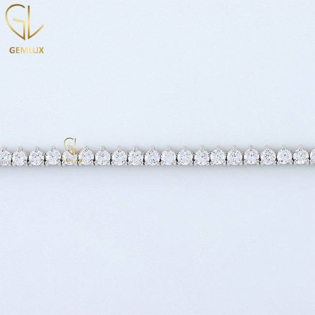 925 Silver Round Cut Moissanite Diamond Tennis Bracelet