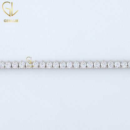 925 Silver Round Cut Moissanite Diamond Tennis Bracelet