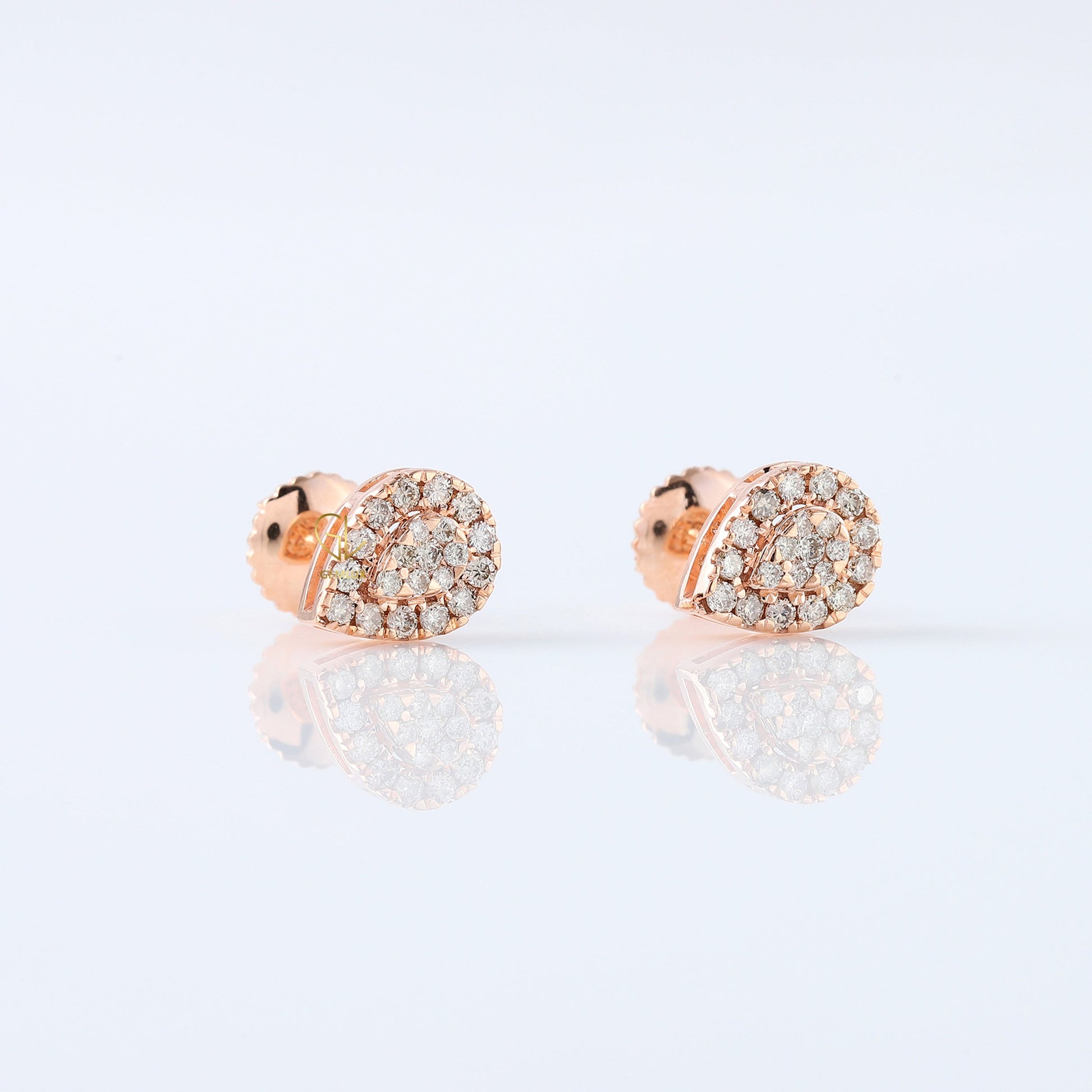 Moissanite Diamond Pear Shape Stud Earrings