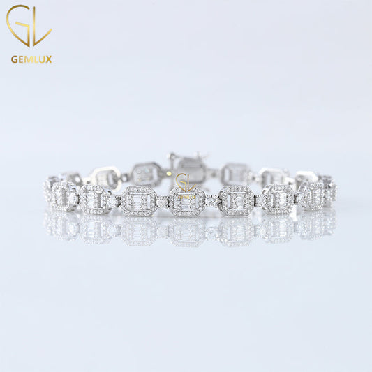 925 Silver Moissanite Diamond Vintage Bracelet