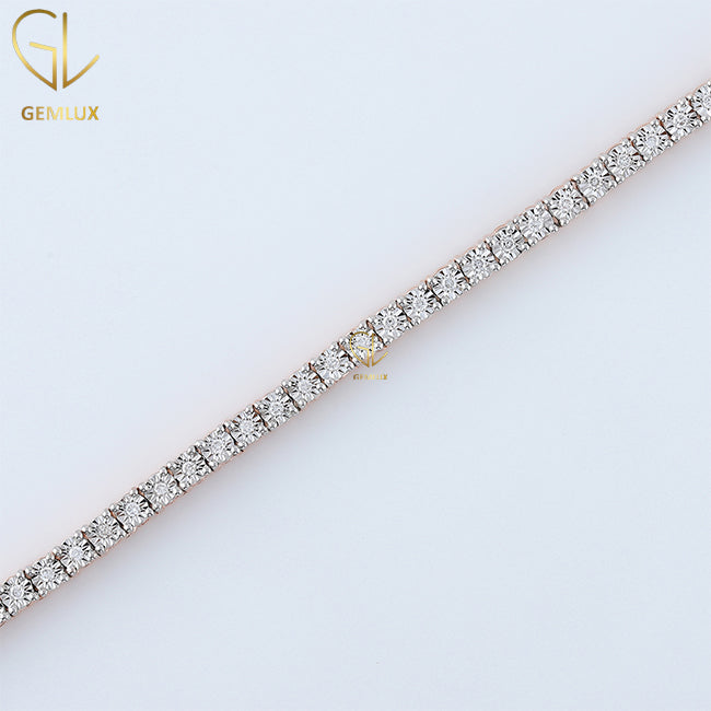 Bling Bling Round Cut Moissanite Diamond Tennis Chain