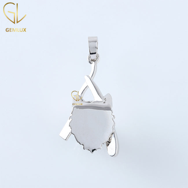 925 Silver Roaring Lion Face Hip Hop Pendant For Men