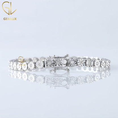 VVS Round Cut Moissanite Diamond Tennis Bracelet