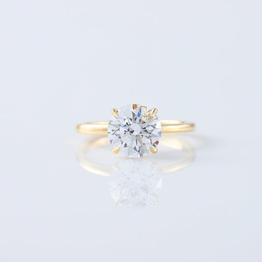 Round Cut Moissanite Diamond Solitaire Engagement Ring