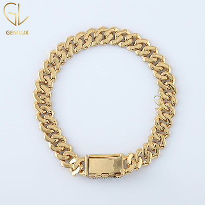 Iced Out Moissanite Diamond Cuban Link HipHop Bracelet
