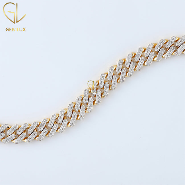 Iced Out Moissanite Diamond Cuban Link HipHop Bracelet