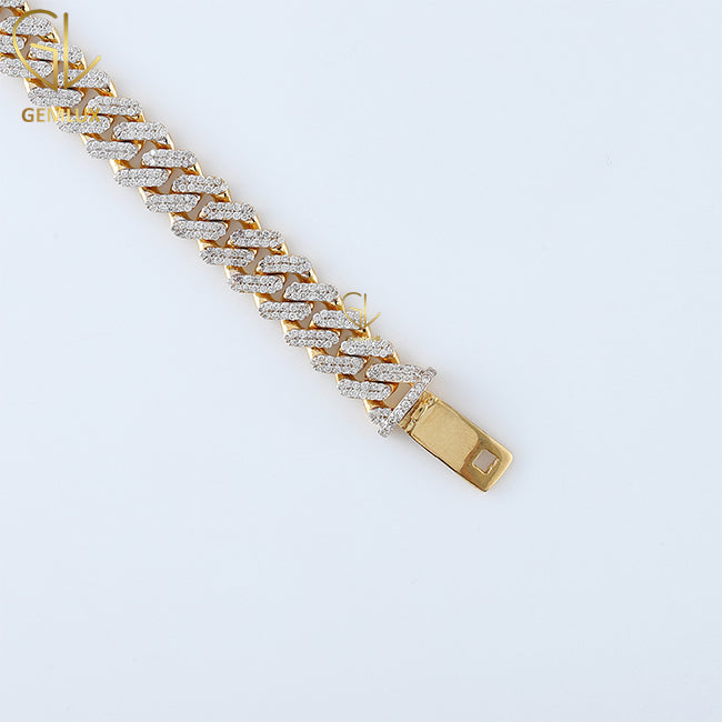 Iced Out Moissanite Diamond Cuban Link HipHop Bracelet