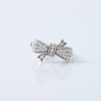 Vintage Bow Tie Moissanite Diamond Engagement Ring