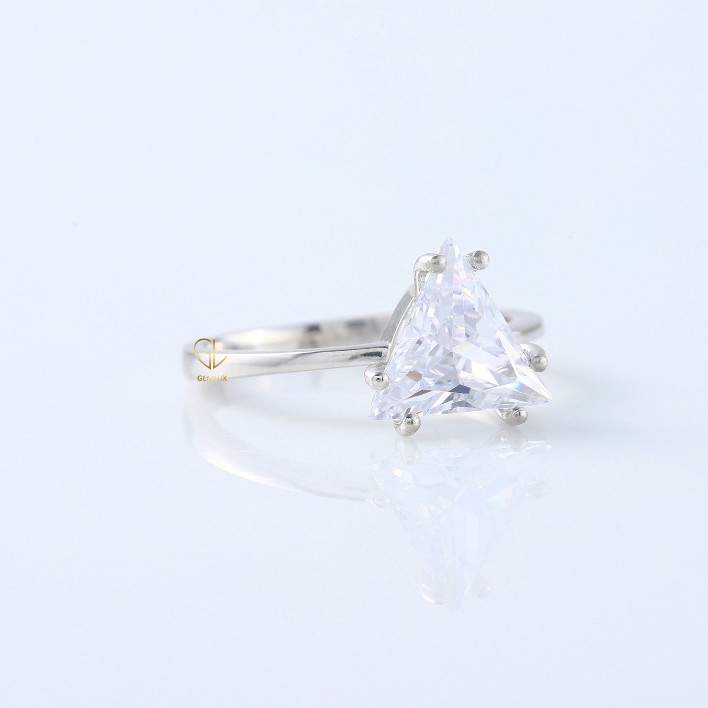 Trilliant Cut Moissanite Diamond Engagement Ring