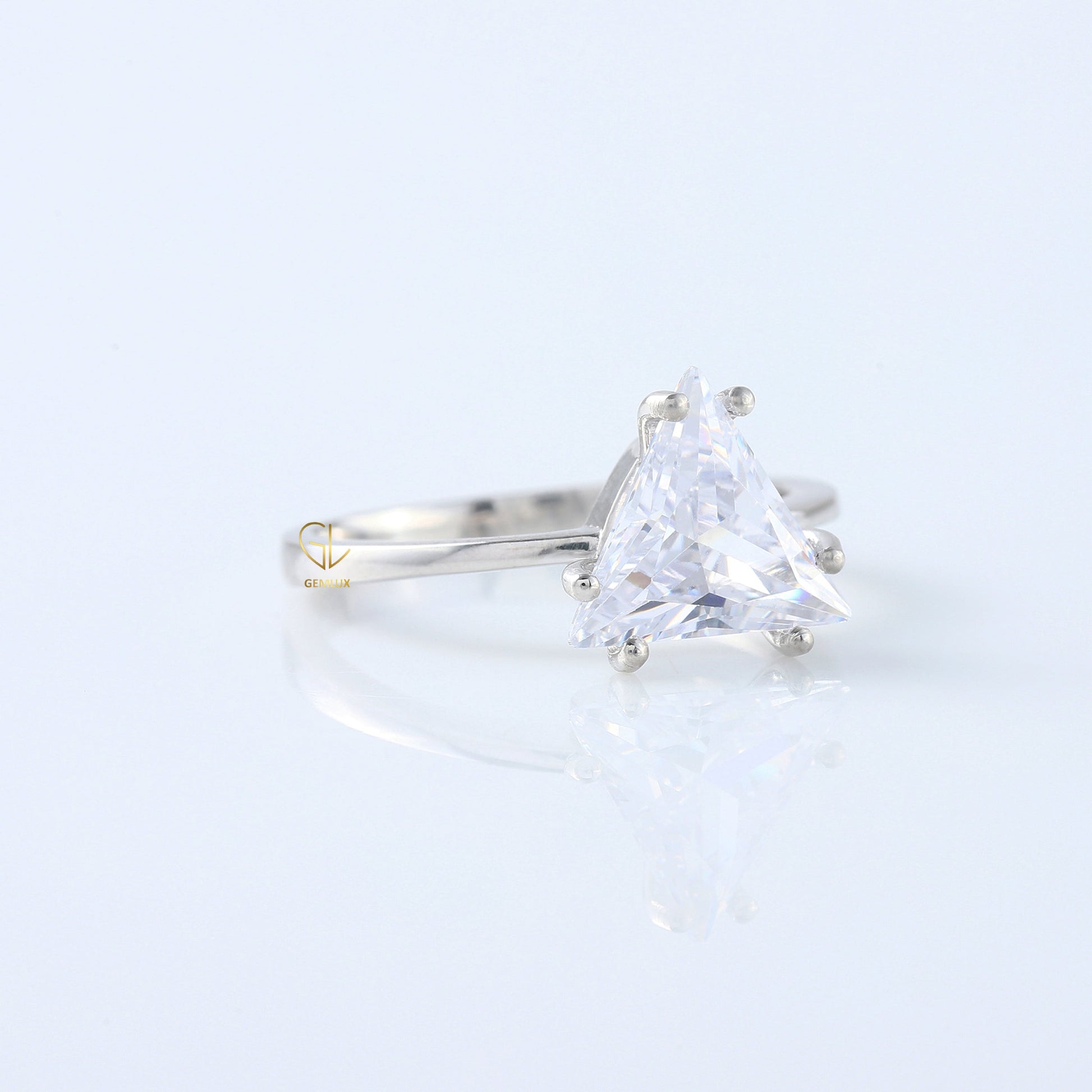 Trilliant Cut Moissanite Diamond Engagement Ring