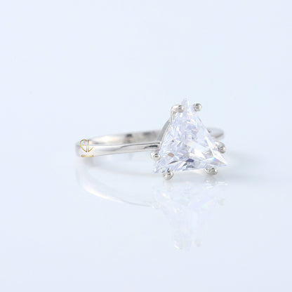 Trilliant Cut Moissanite Diamond Engagement Ring