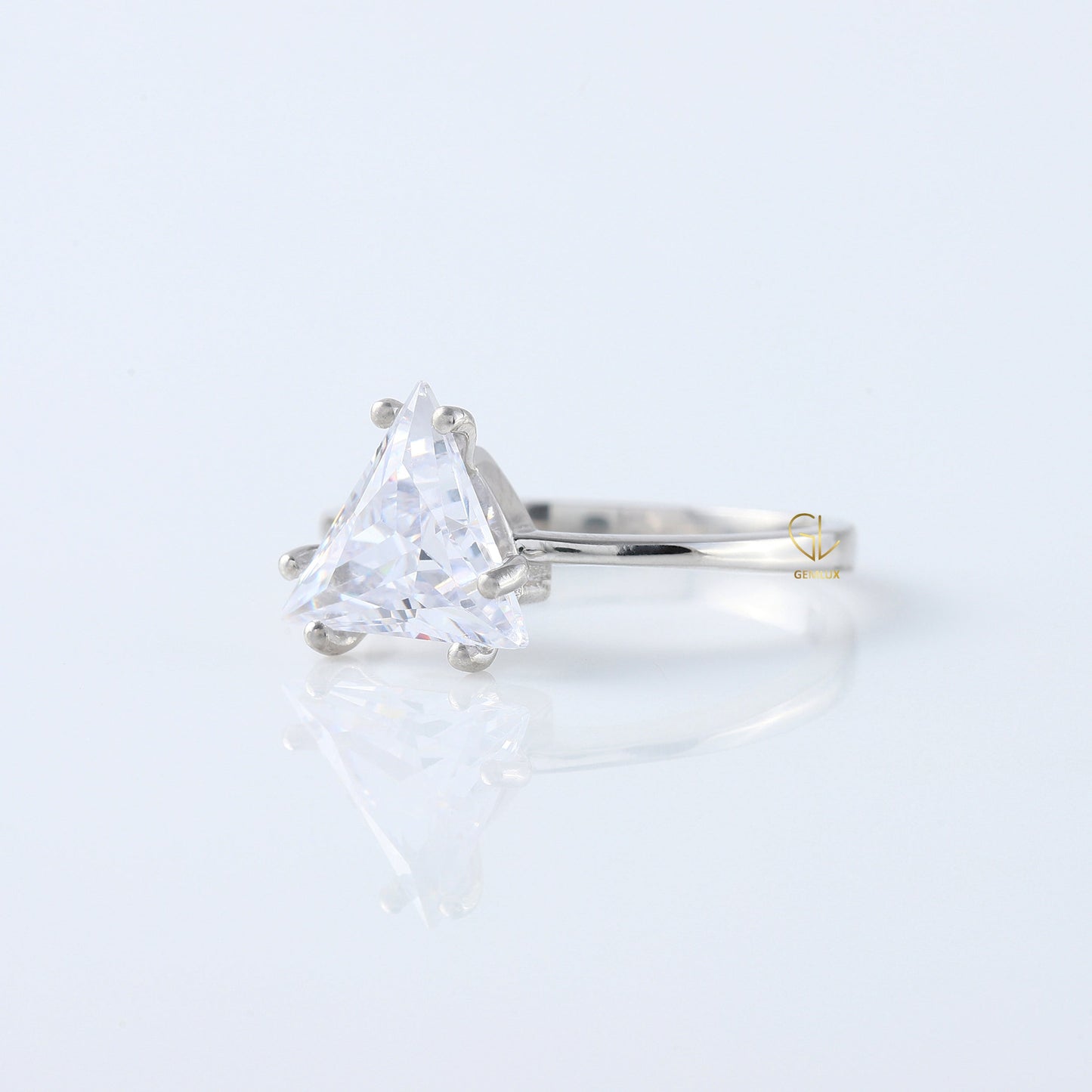 Trilliant Cut Moissanite Diamond Engagement Ring