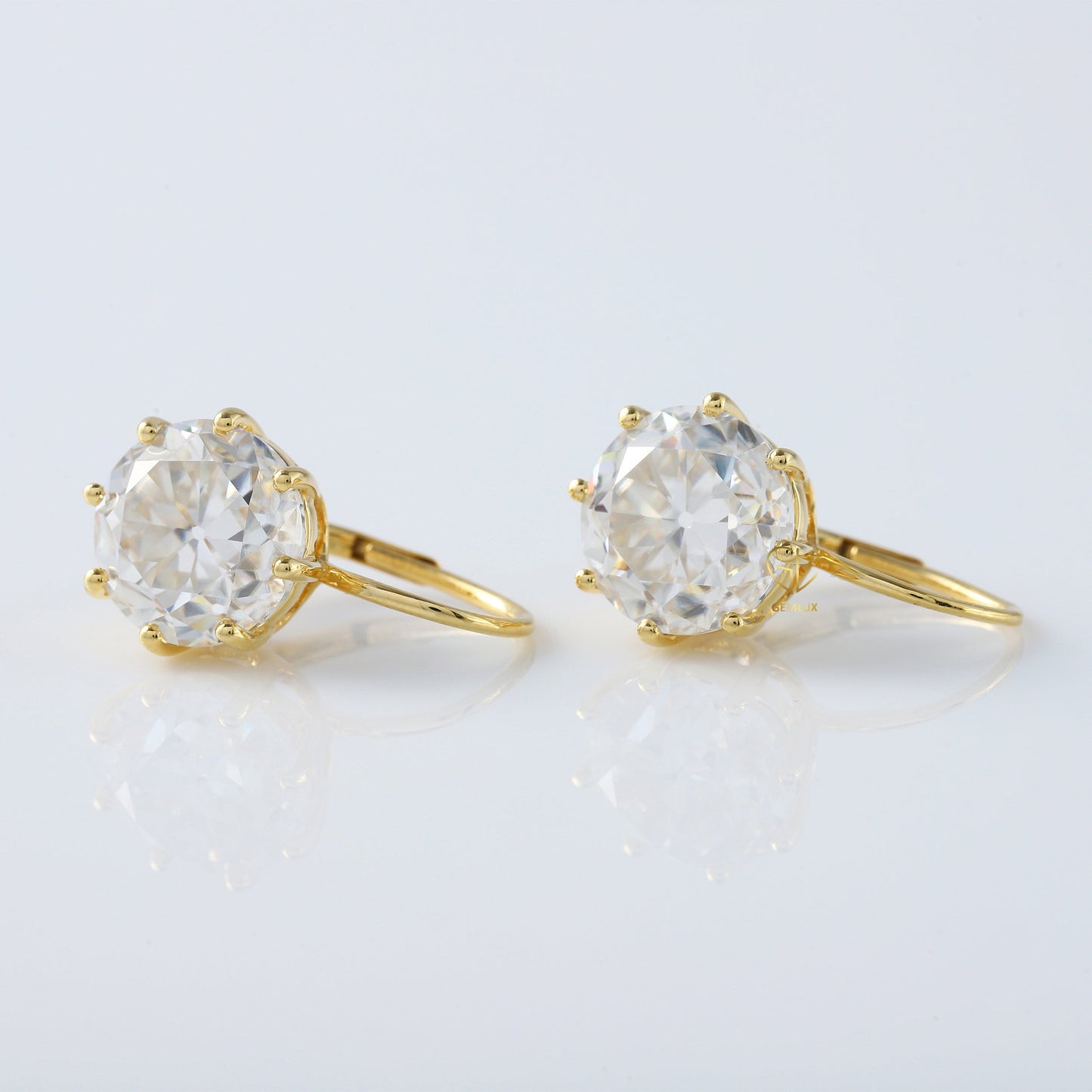 Old European Cut Round Moissanite Diamond Earrings