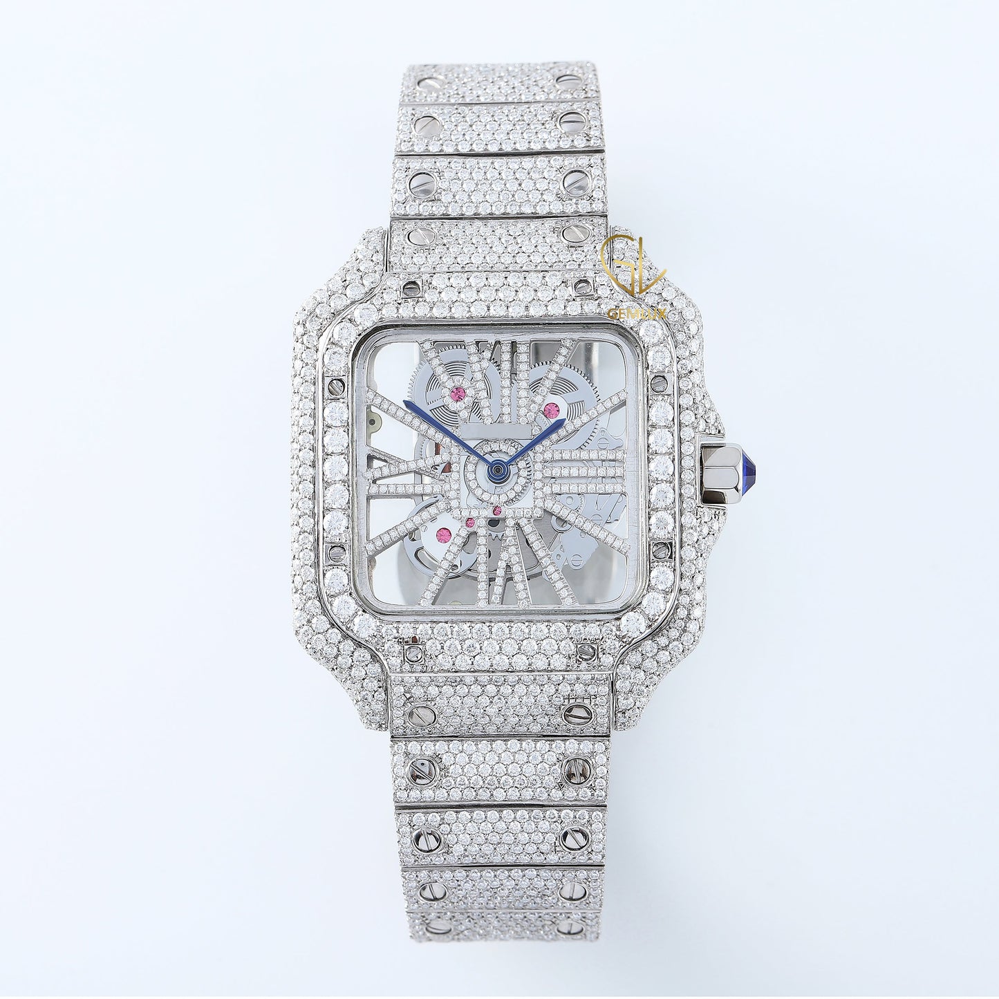 Iced Out Studded VVS Moissanite Diamond Automatic Movement Wrist Watch 