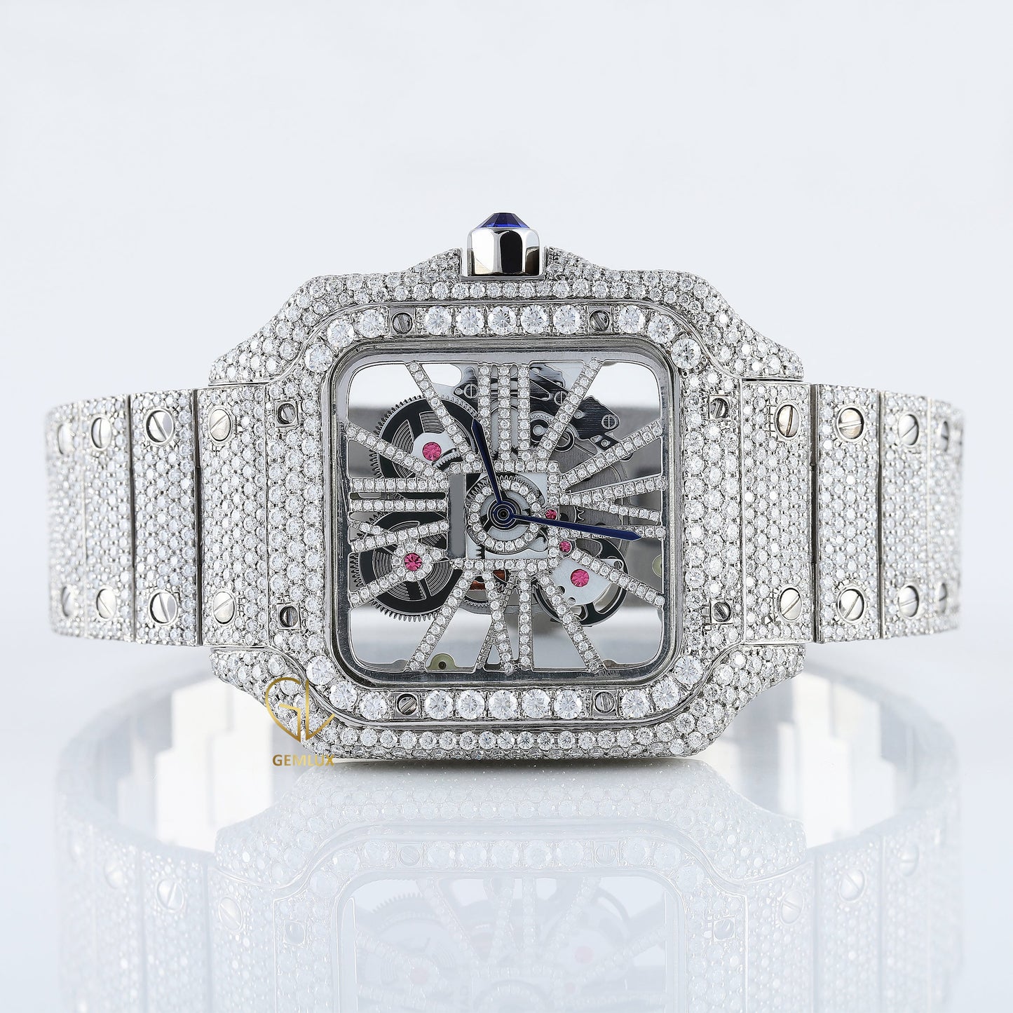 Iced Out Studded VVS Moissanite Diamond Automatic Movement Wrist Watch 