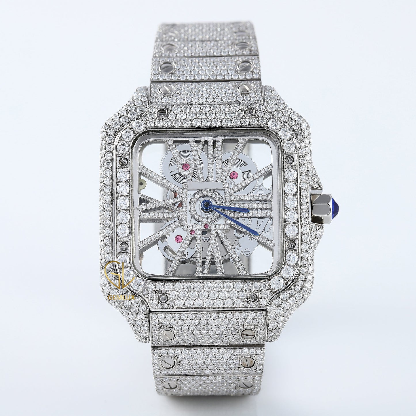 Iced Out Studded VVS Moissanite Diamond Automatic Movement Wrist Watch 