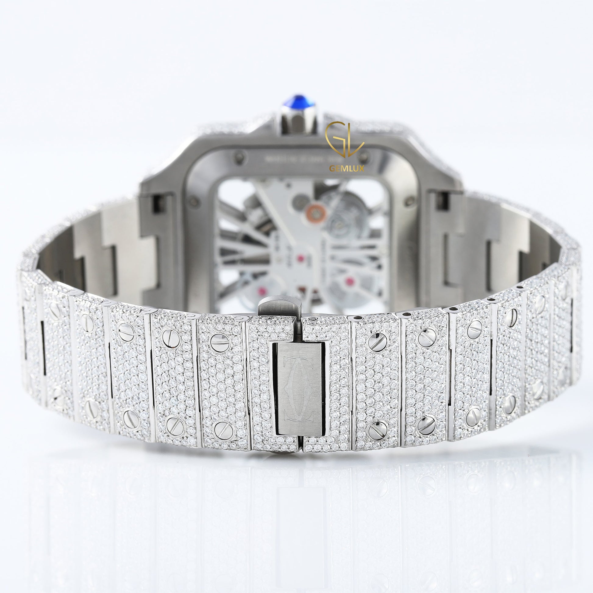 Bling Bling Square Dial VVS Moissanite Diamond Hip Hop Watch 