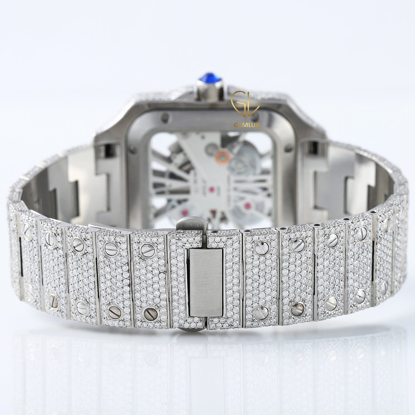 Iced Out Studded VVS Moissanite Diamond Automatic Movement Wrist Watch 