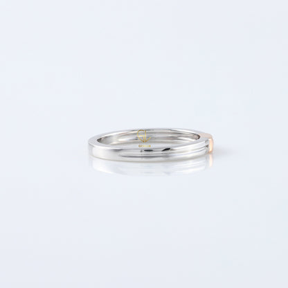 Round Moissanite Two Tone Solitaire Diamond Band 