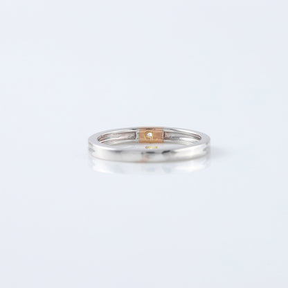 Round Moissanite Two Tone Solitaire Diamond Band 