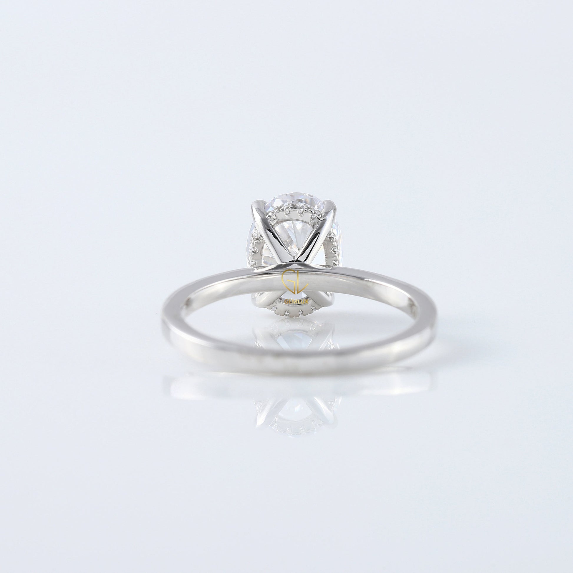 Oval Cut Moissanite Diamond Solitaire Engagement Ring