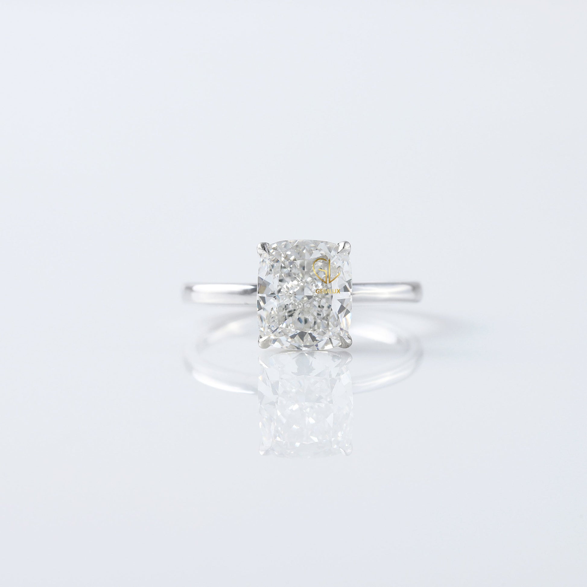 Elongated Cushion Cut Moissanite Diamond Engagement Ring