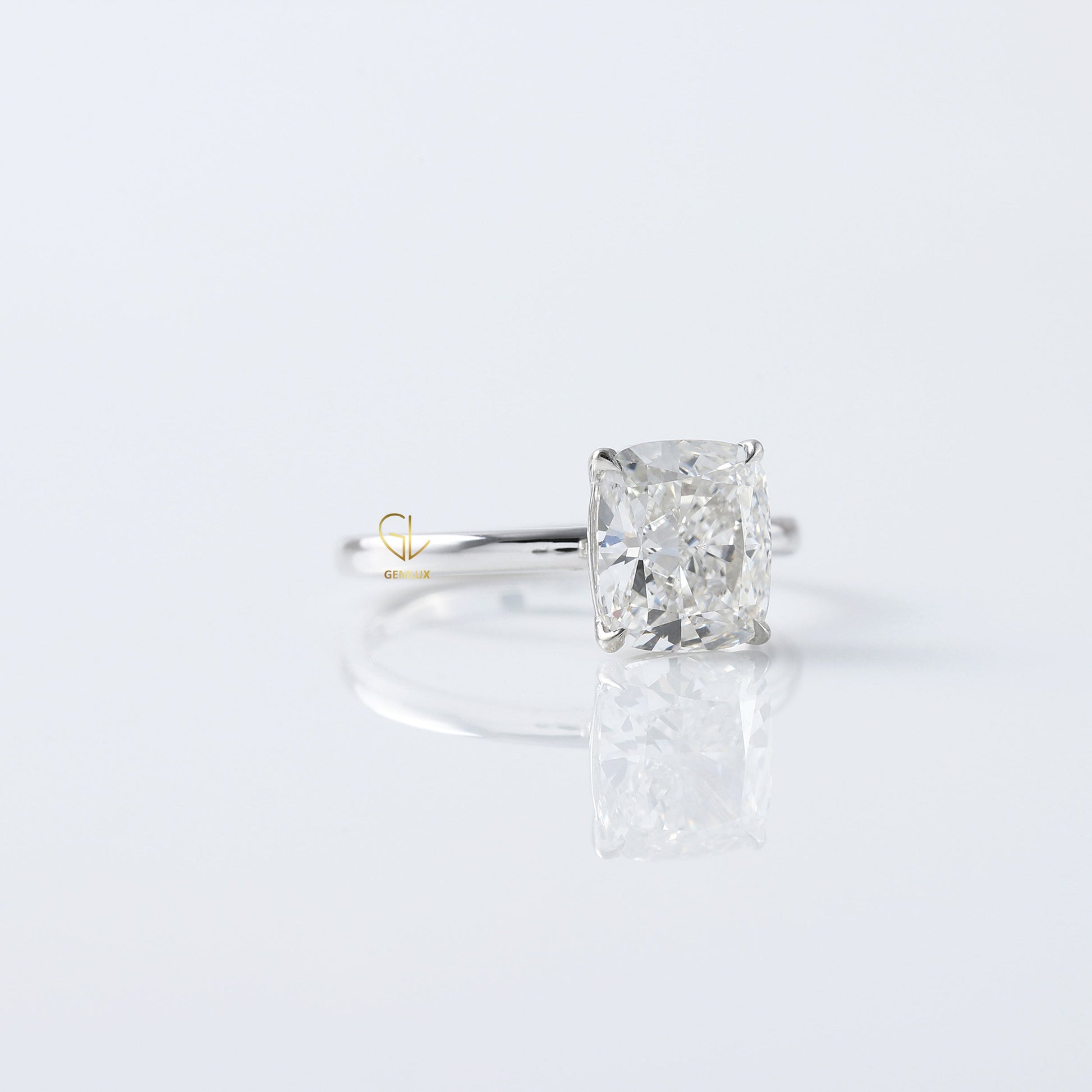 Elongated Cushion Cut Moissanite Diamond Engagement Ring