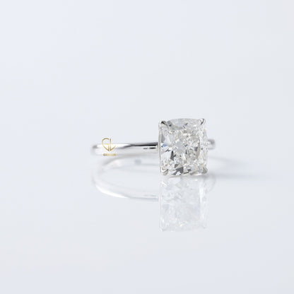 Elongated Cushion Cut Moissanite Diamond Engagement Ring